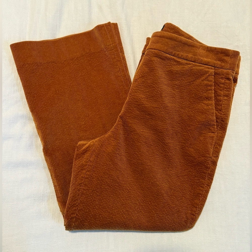 J. Crew Hayden Kickout Crop Corduroy Pant in Rich Caramel Brown Size 10 - Picture 3 of 5